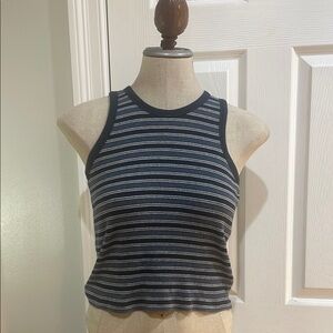 Vintage Y2K GAP sleeveless knit striped ribbed top 100% cotton blue girls size M